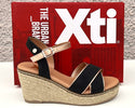 XTI 141282 Ladies Wedge Sandal-BLACK