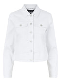 Pieces Oia Denim Jacket-BRIGHT WHITE