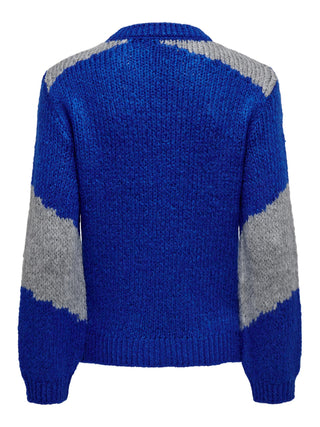JDY Dinea Colourblock Pullover Knit -SURF BLUE