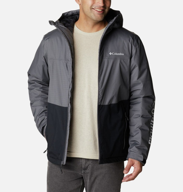 Columbia Mens Point Park Insulated Waterproof Jacket-GREY