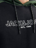 Jack & Jones Anker Hooded Sweatshirt-BLACK
