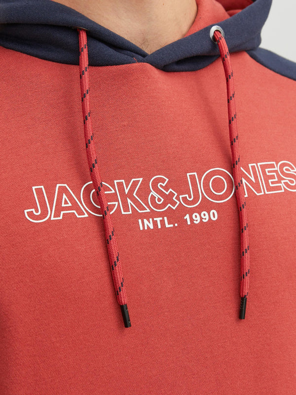 Jack & Jones Anker Hooded Sweatshirt-CINNABAR