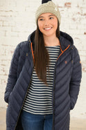 Lighthouse Laurel Mid Length Insulated Coat-NAVY