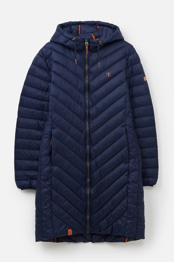 Lighthouse Laurel Mid Length Insulated Coat-NAVY
