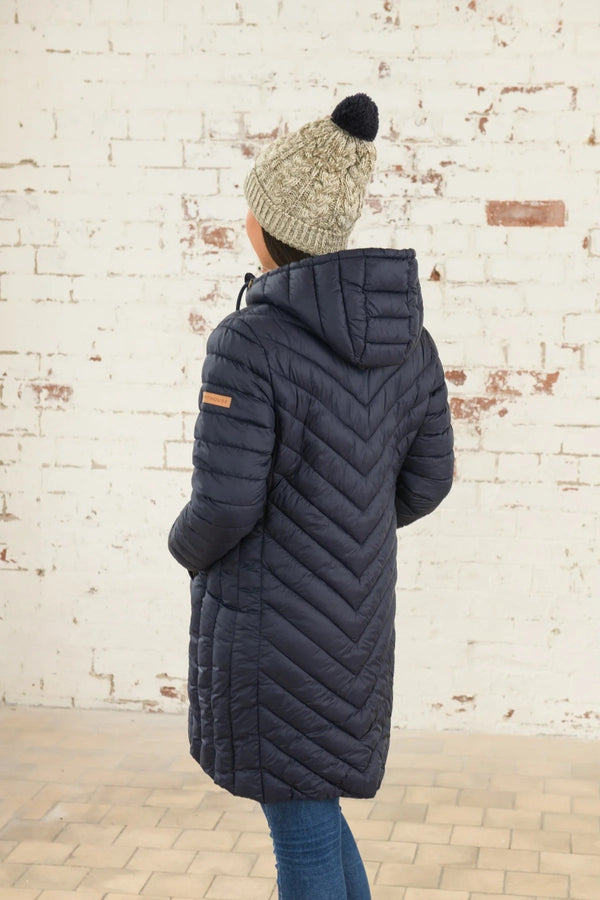 Lighthouse Laurel Mid Length Insulated Coat-NAVY