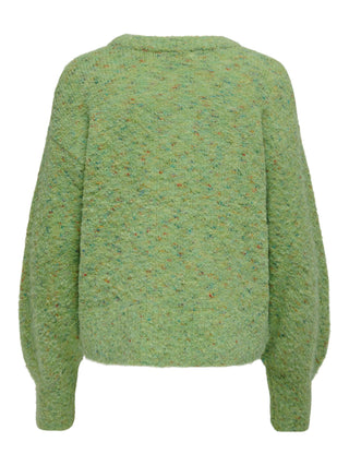 JDY Marian Long Sleeve Pullover Knit-GRASS GREEN