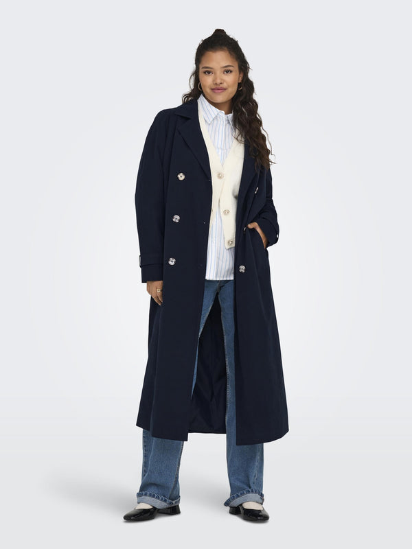 JDY Panther Oversize Trenchcoat-SKY CAPTAIN