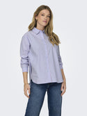 JDY Nelly Long Sleeve Loose Shirt-CASHMERE BLU