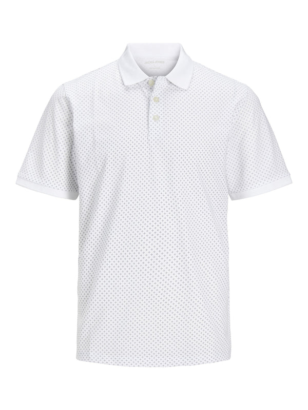 Jack & Jones Luis All Over Print Short Sleeve Polo-WHITE