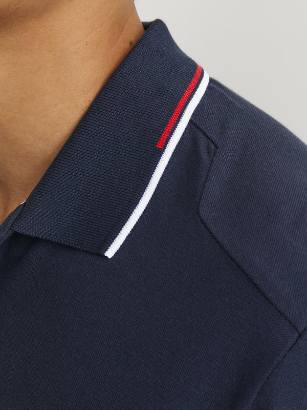 Jack & Jones Hass Logo Short Sleeve Polo-NAVY BLAZER - Borderland Muff