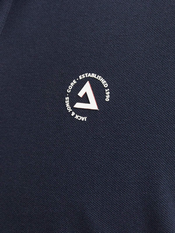 Jack & Jones Hass Logo Short Sleeve Polo-NAVY BLAZER