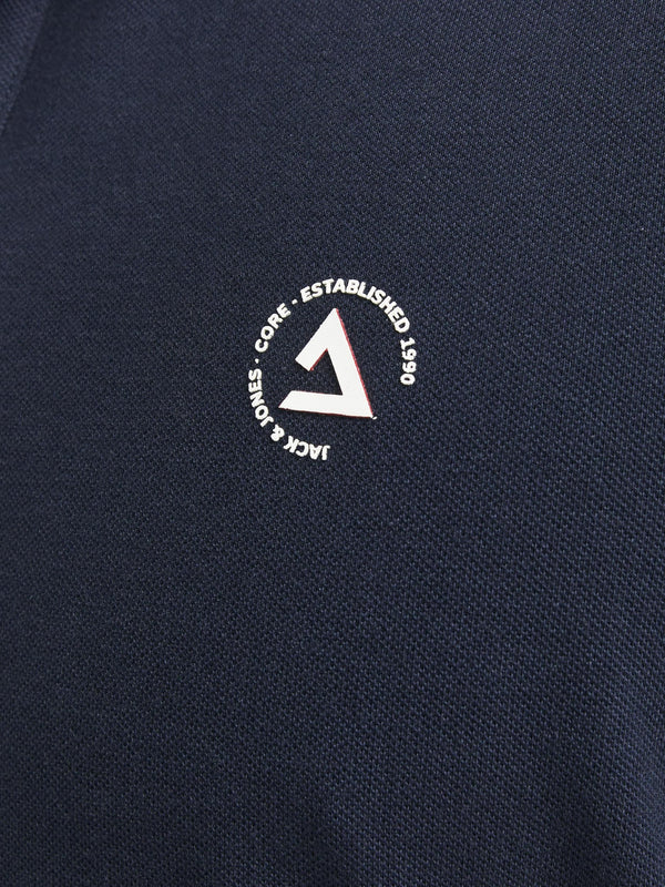 Jack & Jones Hass Logo Short Sleeve Polo-NAVY BLAZER - Borderland Muff