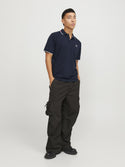 Jack & Jones Hass Logo Short Sleeve Polo-NAVY BLAZER - Borderland Muff