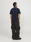 Jack & Jones Hass Logo Short Sleeve Polo-NAVY BLAZER - Borderland Muff