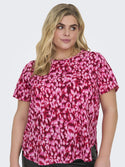 Only Carmakoma Carvica Life Short Sleeve Plus Size Top-RED