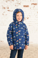 Lighthouse Kids Finlay Waterproof Jacket With All Over Print-NAVY