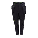 Apache Calgary men’s slim fit 4-way stretch black work trousers with Cordura® knees, holster and cargo pockets; water-repellent, abrasion-resistant. - Borderland Muff