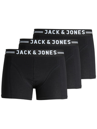 Buy black-black Jack &amp; Jones JACSENSE 3 Pack Boxers